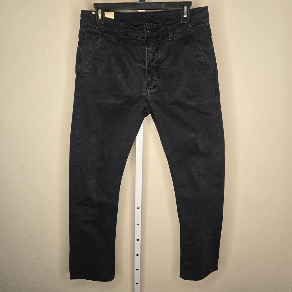 Nudie Jeans Co. 31x30 Slim Adam Black Organic Cotton Twill Chino Garment Dyed